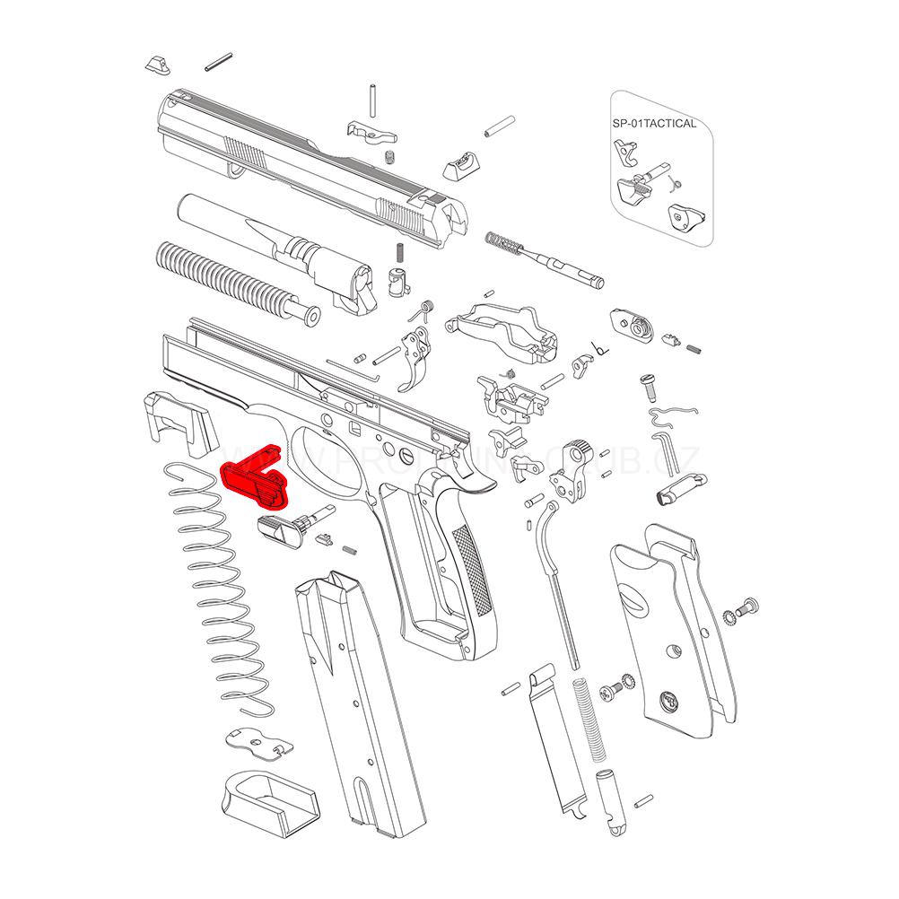 Čep záchytu závěru pro CZ Shadow 2 a CZ TS 2