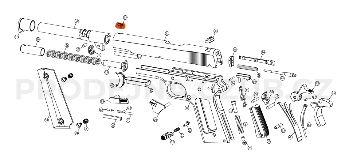 Muška pro Colt 1911 díl č.35