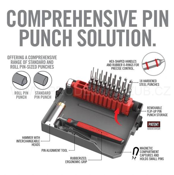 Real Avid sada pro vyrážení čepů z různých zbraní a dílu Master Bench Block Pro-Kit