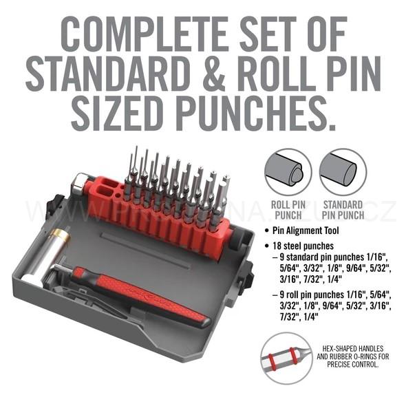 Real Avid sada pro vyrážení čepů z různých zbraní a dílu Master Bench Block Pro-Kit