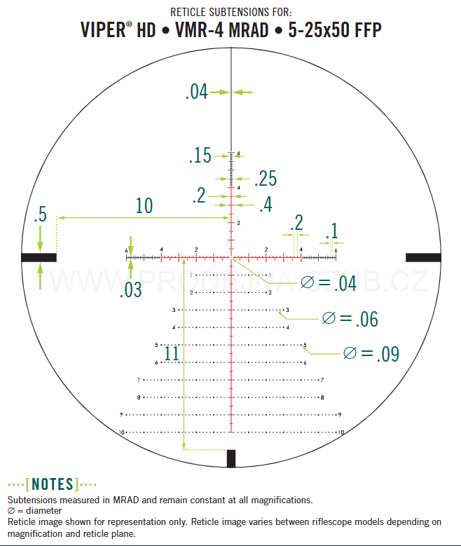 Puškohled Vortex Viper HD 5-25x50 FFP VMR-4 (MRAD)