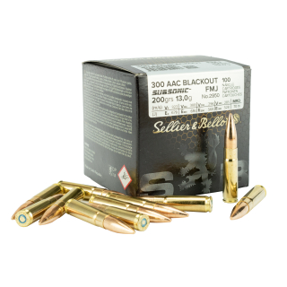 Náboje Sellier & Bellot .300 AAC BLACKOUT FMJ Subsonic 13,0g
